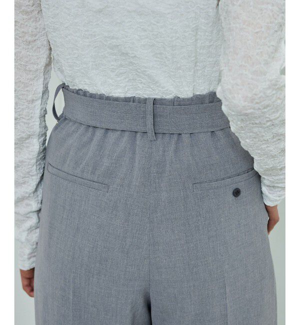 ROPE「【洗える】リネンライク ベルテッドワイドパンツ/セットアップ対応【WEB・一部店舗限定】」|チノ|