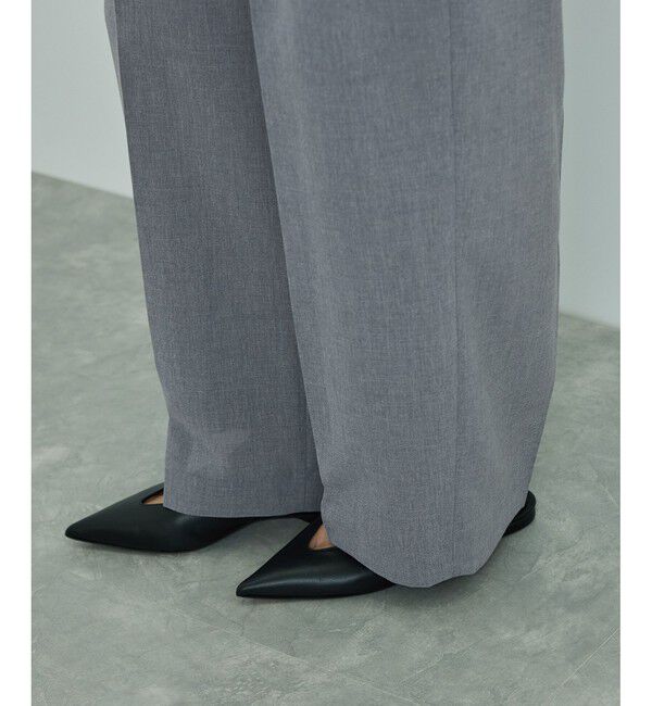 ROPE「【洗える】リネンライク ベルテッドワイドパンツ/セットアップ対応【WEB・一部店舗限定】」|チノ|