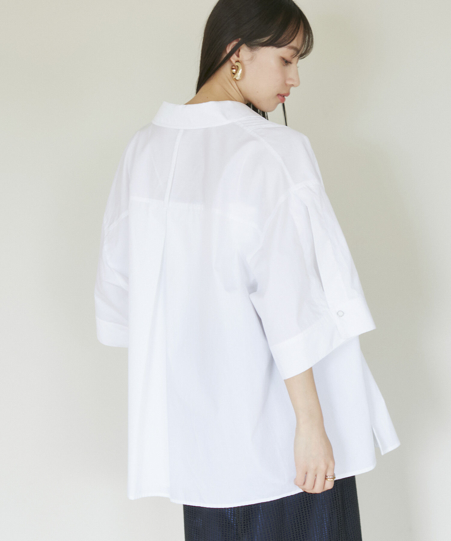 VIS「【洗える】オーバーサイズピンタックシャツ」|シャツ・ブラウス|