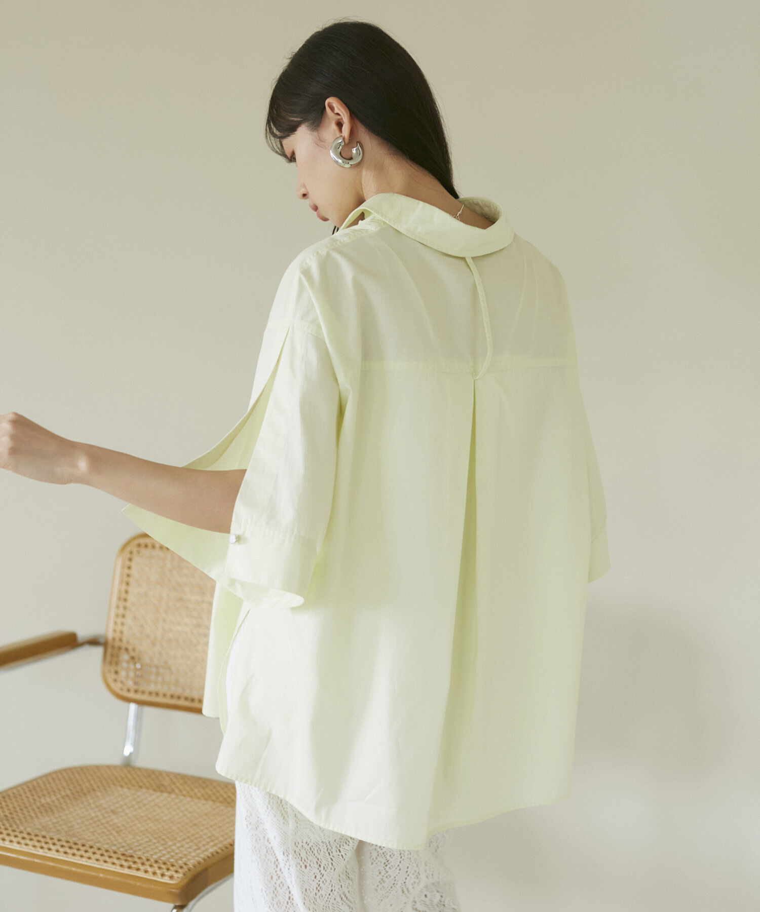 VIS「【洗える】オーバーサイズピンタックシャツ」|シャツ・ブラウス|