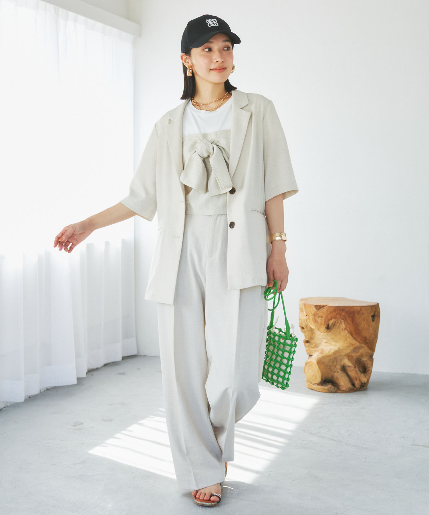 VIS「巾着付きメッシュミニショルダーバッグ」|ショルダー・メッセンジャー|