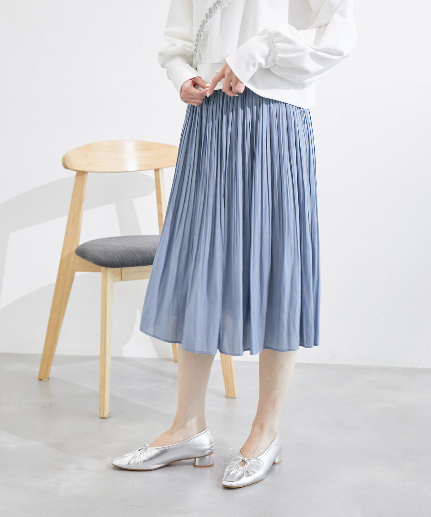 Rope&rsquo;Picnic「【新色追加】着丈が選べるエアリープリーツスカート」|スカート|