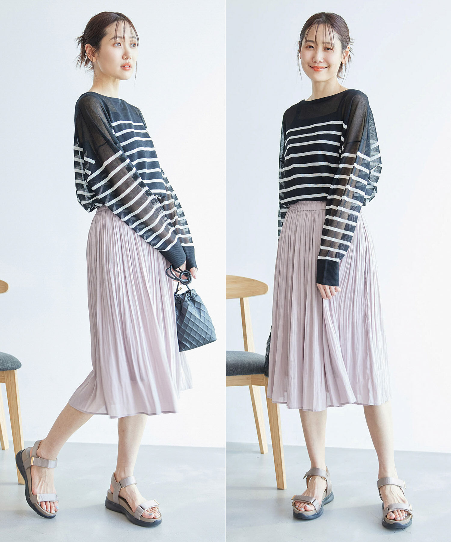 Rope&rsquo;Picnic「【新色追加】着丈が選べるエアリープリーツスカート」|スカート|