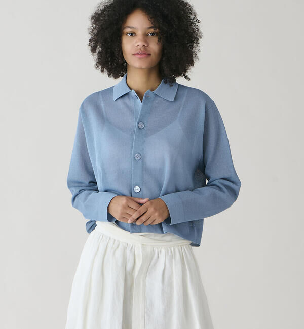 ORCIVAL「ORCIVAL | ジャガード 衿付きニットカーディガン WOMEN」|ニット・セーター|