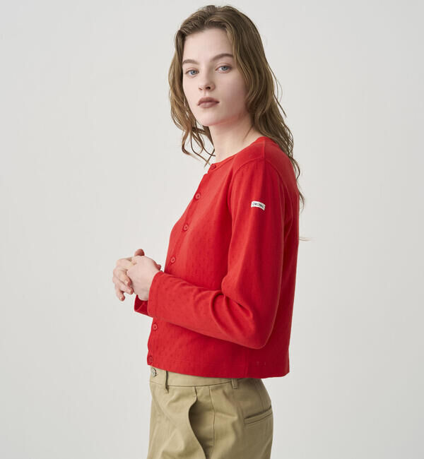 ORCIVAL「ORCIVAL | パターンメッシュ コットン クルーネックカーディガン WOMEN」|カーディガン|