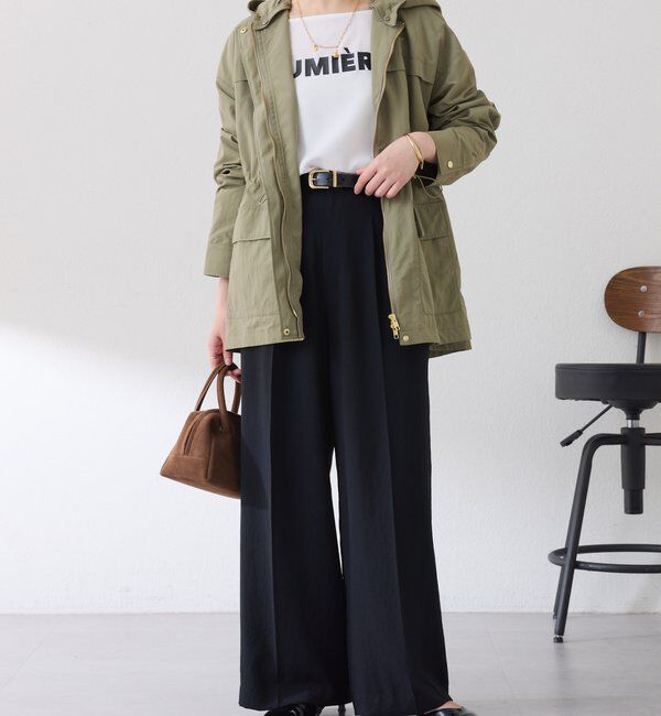  「スクエアネックジョーゼットロゴロンT」|Tシャツ・カットソー|