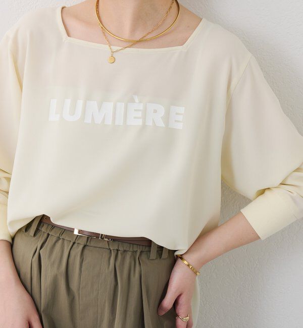  「スクエアネックジョーゼットロゴロンT」|Tシャツ・カットソー|レモンイエロー