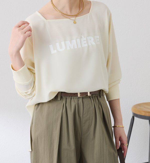  「スクエアネックジョーゼットロゴロンT」|Tシャツ・カットソー|