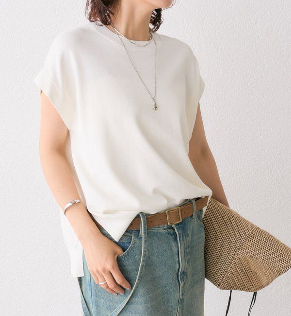  「【接触冷感】クールタッチショルダーニット」|ニット・セーター|オフホワイト