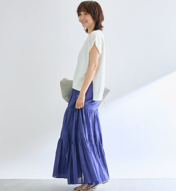  「【接触冷感】クールタッチショルダーニット」|ニット・セーター|