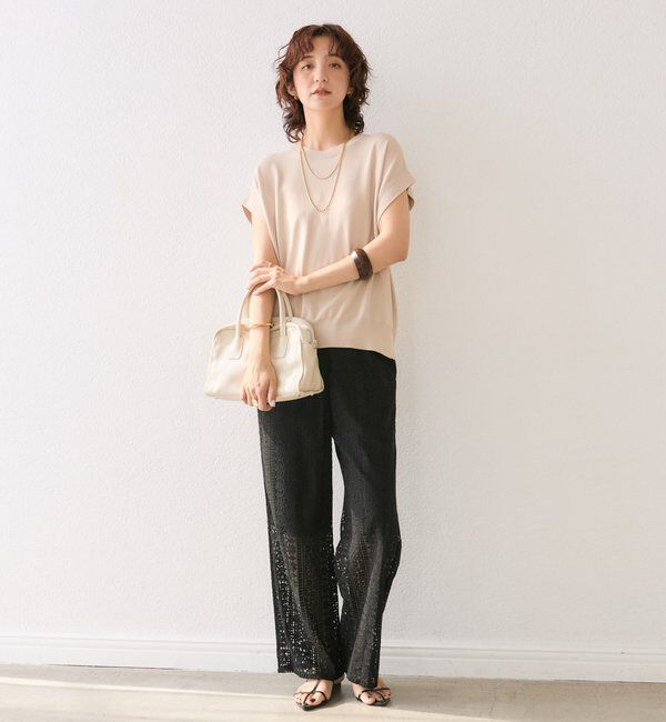  「【接触冷感】クールタッチショルダーニット」|ニット・セーター|