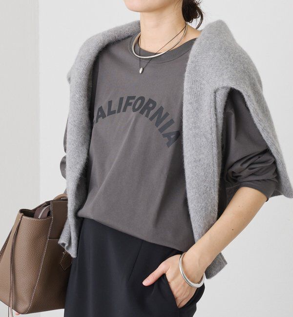  「予約【着るだけでサマになる】CALIFORNIAロンTee」|Tシャツ・カットソー|チャコールグレー