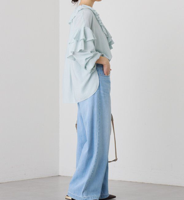  「予約【着映え】フリルディテールブラウス」|シャツ・ブラウス|