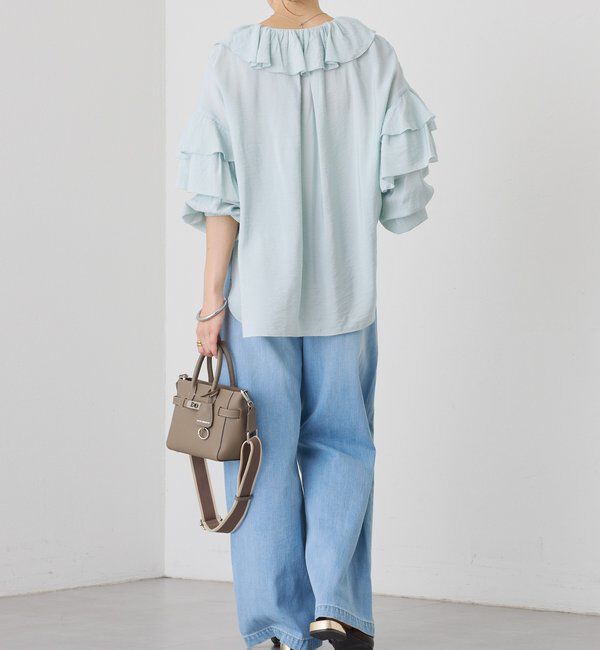  「予約【着映え】フリルディテールブラウス」|シャツ・ブラウス|