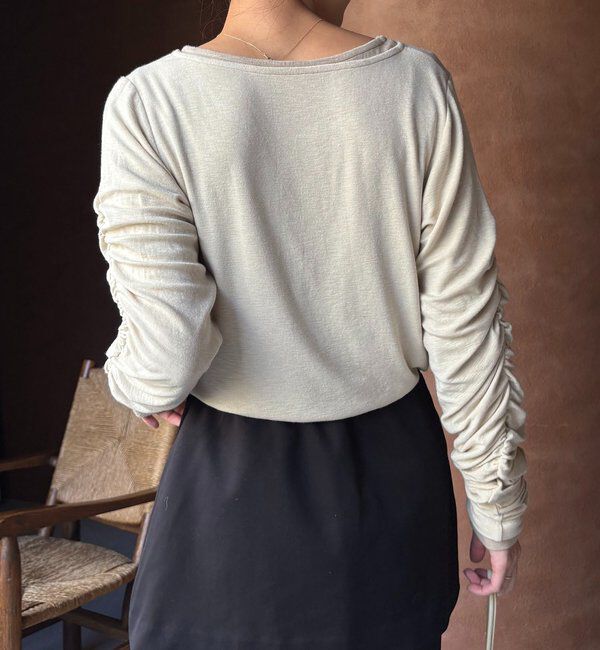  「インナーSET袖ギャザーヘンリーTシャツ」|Tシャツ・カットソー|