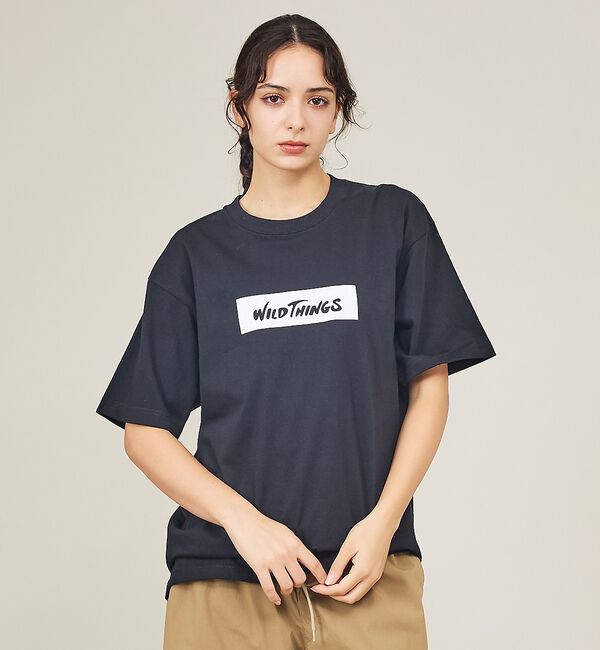 ABAHOUSE「【WILDTHINGS / ワイルドシングス】BOX LOGO TEE / ボッ」|Tシャツ・カットソー|ブラック