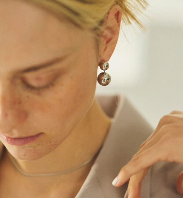 Rouge vif「【LUV AJ/ラヴエージェイ】DOUBLE BALL EARRINGS ピアス」|ピアス|シルバー