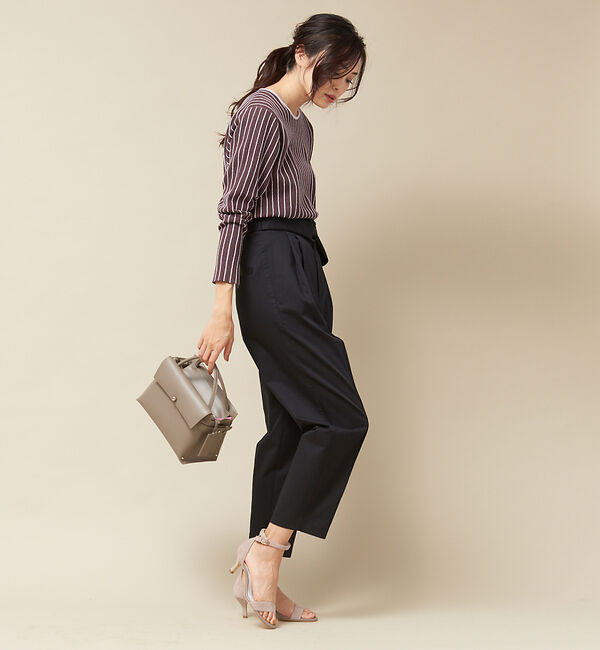 qualite「ネップストライプニットプルオーバー」|ニット・セーター|