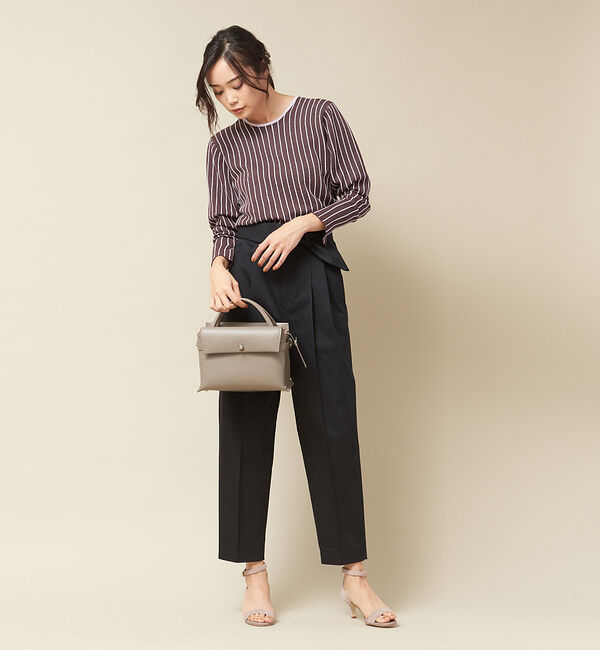 qualite「ネップストライプニットプルオーバー」|ニット・セーター|