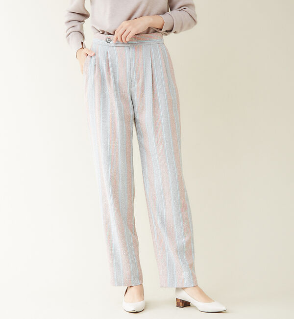 qualite「ループストライプパンツ」|その他|ダークオレンジ