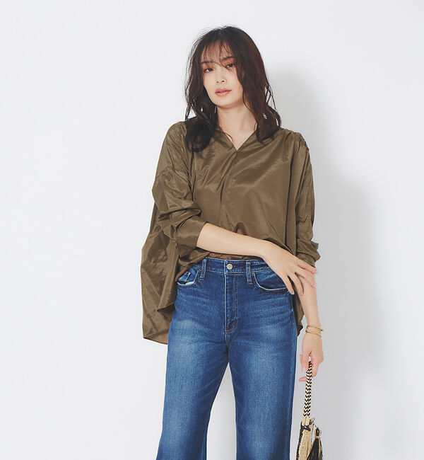 qualite「【Yangany】ギャザーブラウス」|シャツ・ブラウス|ブラウン