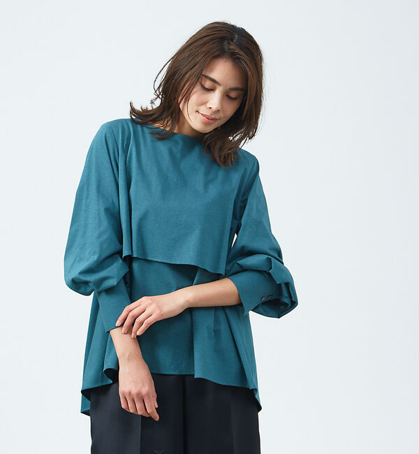 qualite「ダブルフレアカットソー」|Tシャツ・カットソー|グリーン系その他1