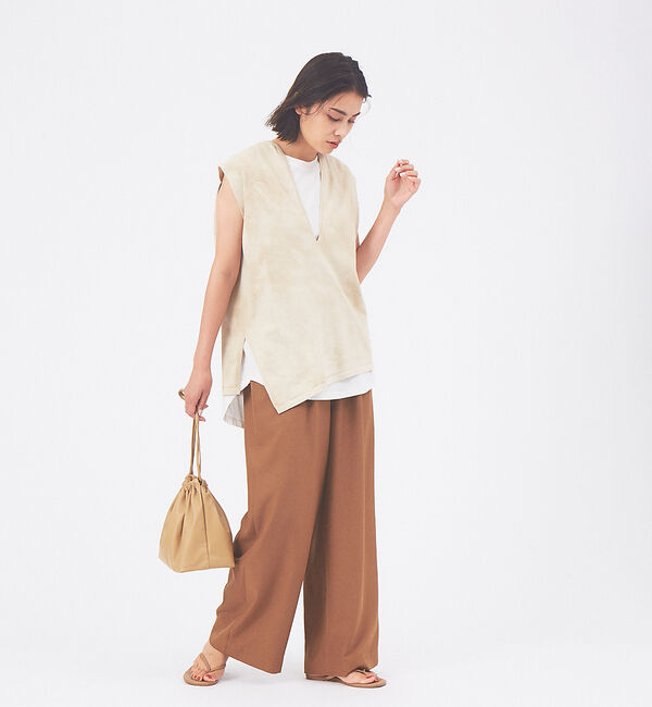 qualite「コールドダイアシメロングニット」|ニット・セーター|