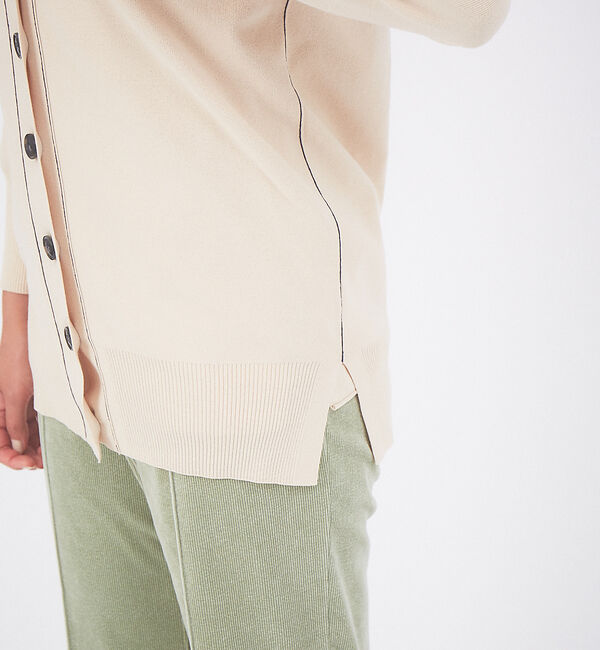 qualite「【アンサンブル対応】コットンストレッチカーディガン」|カーディガン|