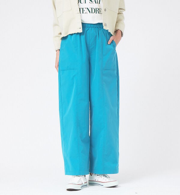 abahouse mavie「ポリエステルタフタワイドベーカーパンツ」|その他|ブルー