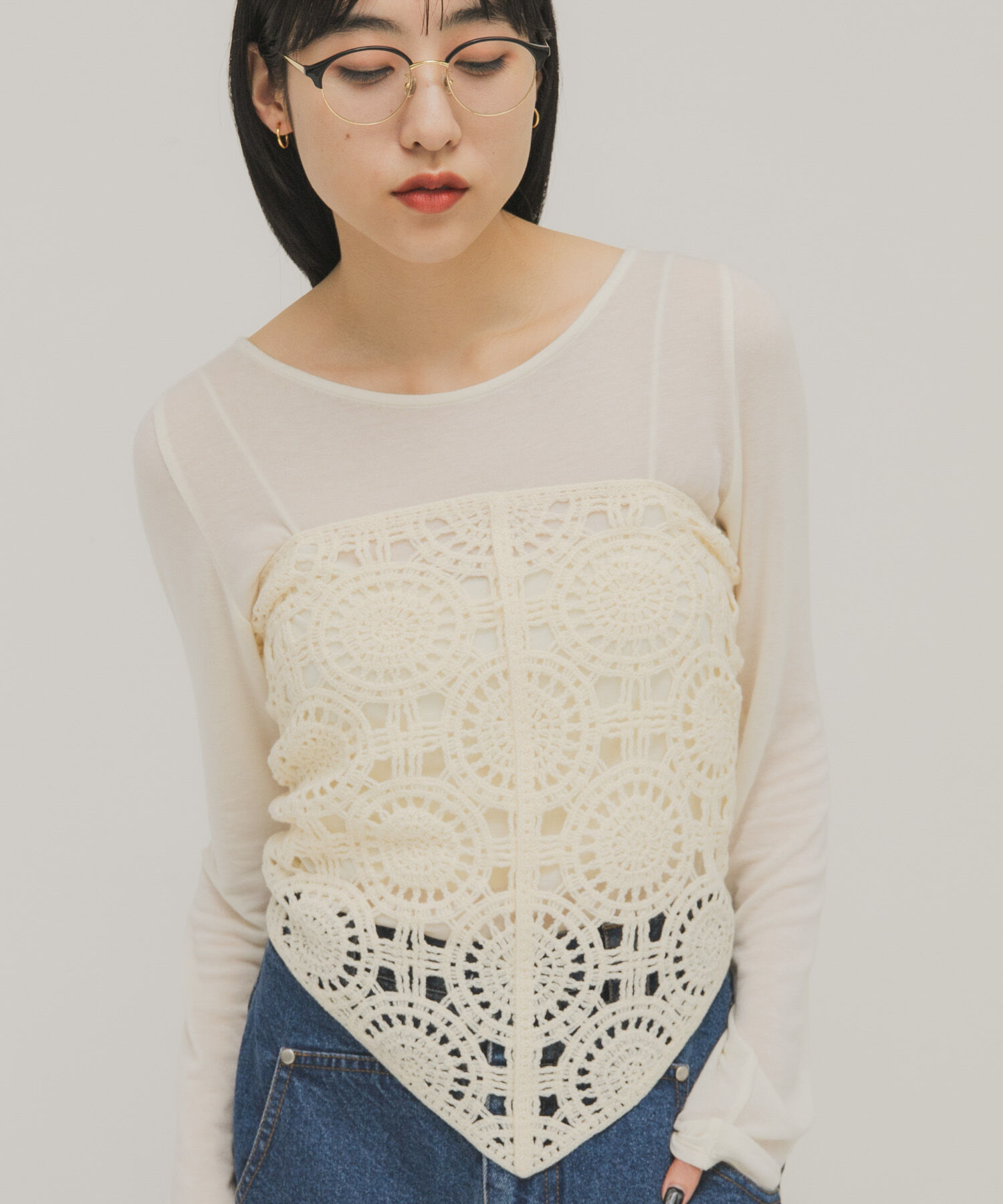  「タックドレープロンTEE」|Tシャツ・カットソー|