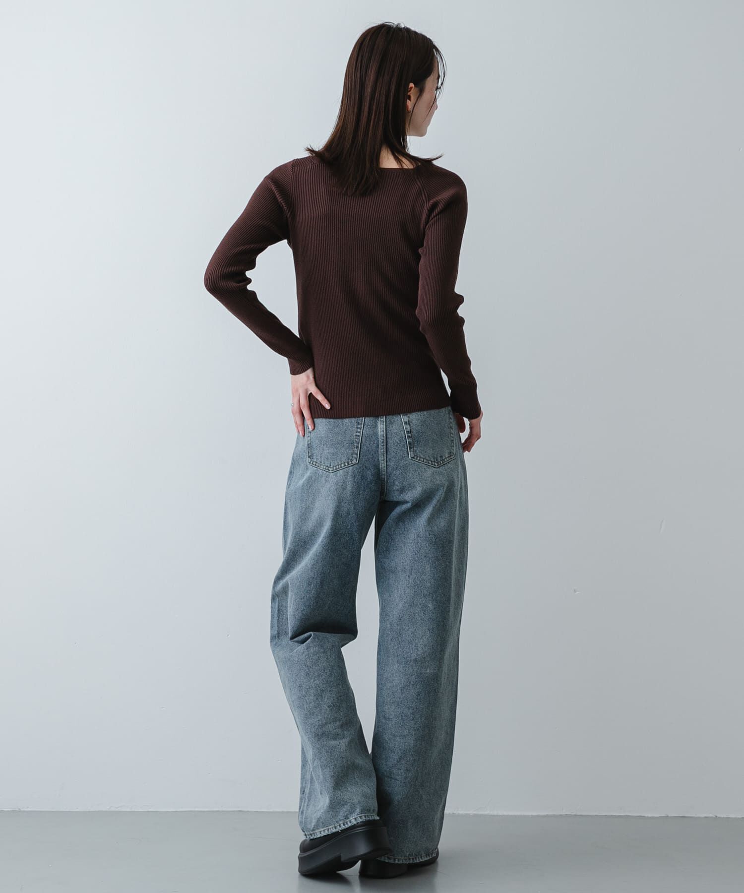 SENSE OF PLACE by URBAN RESEARCH「『洗濯可』アシメデザインリブセーター」|ニット・セーター|