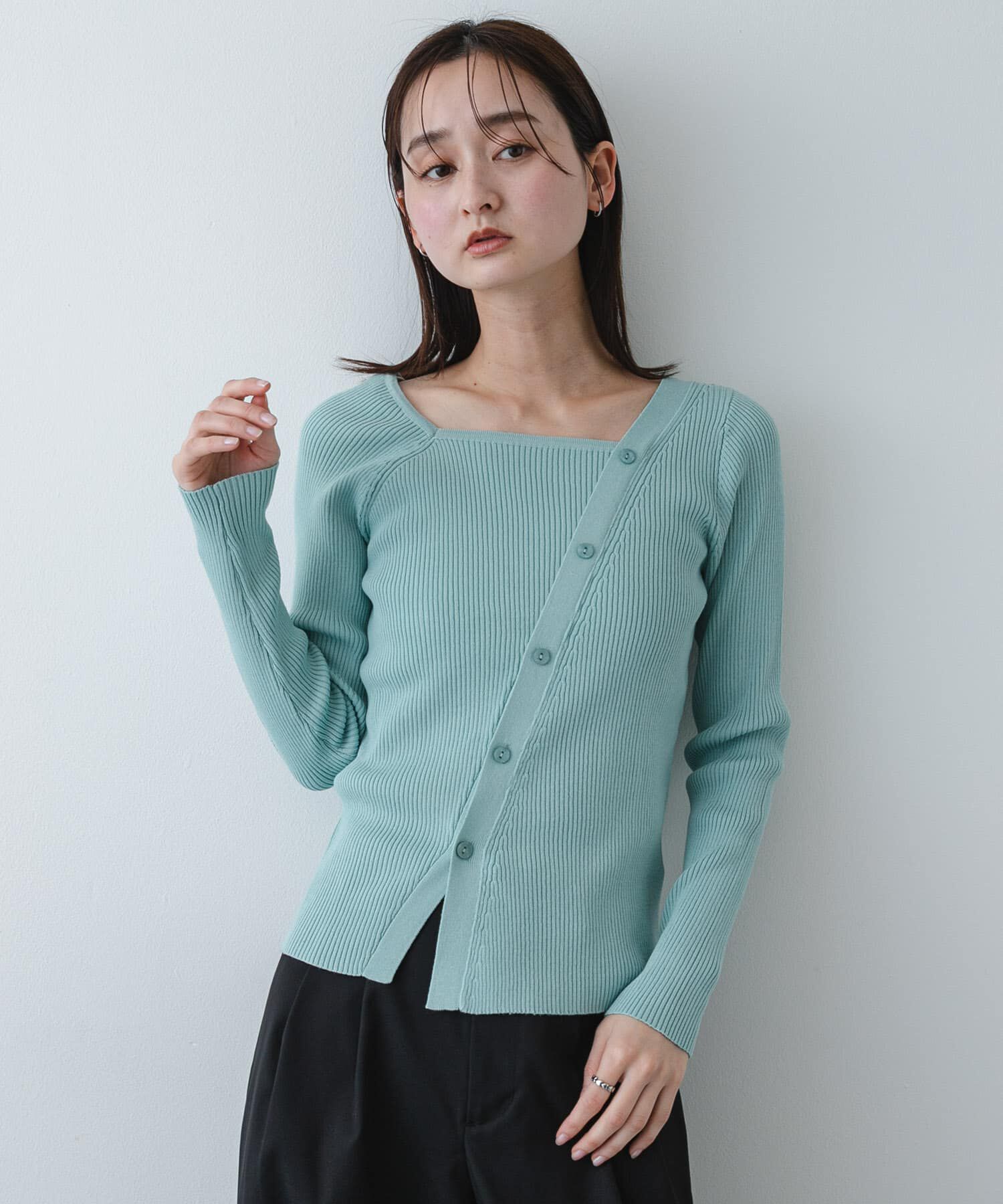 SENSE OF PLACE by URBAN RESEARCH「『洗濯可』アシメデザインリブセーター」|ニット・セーター|