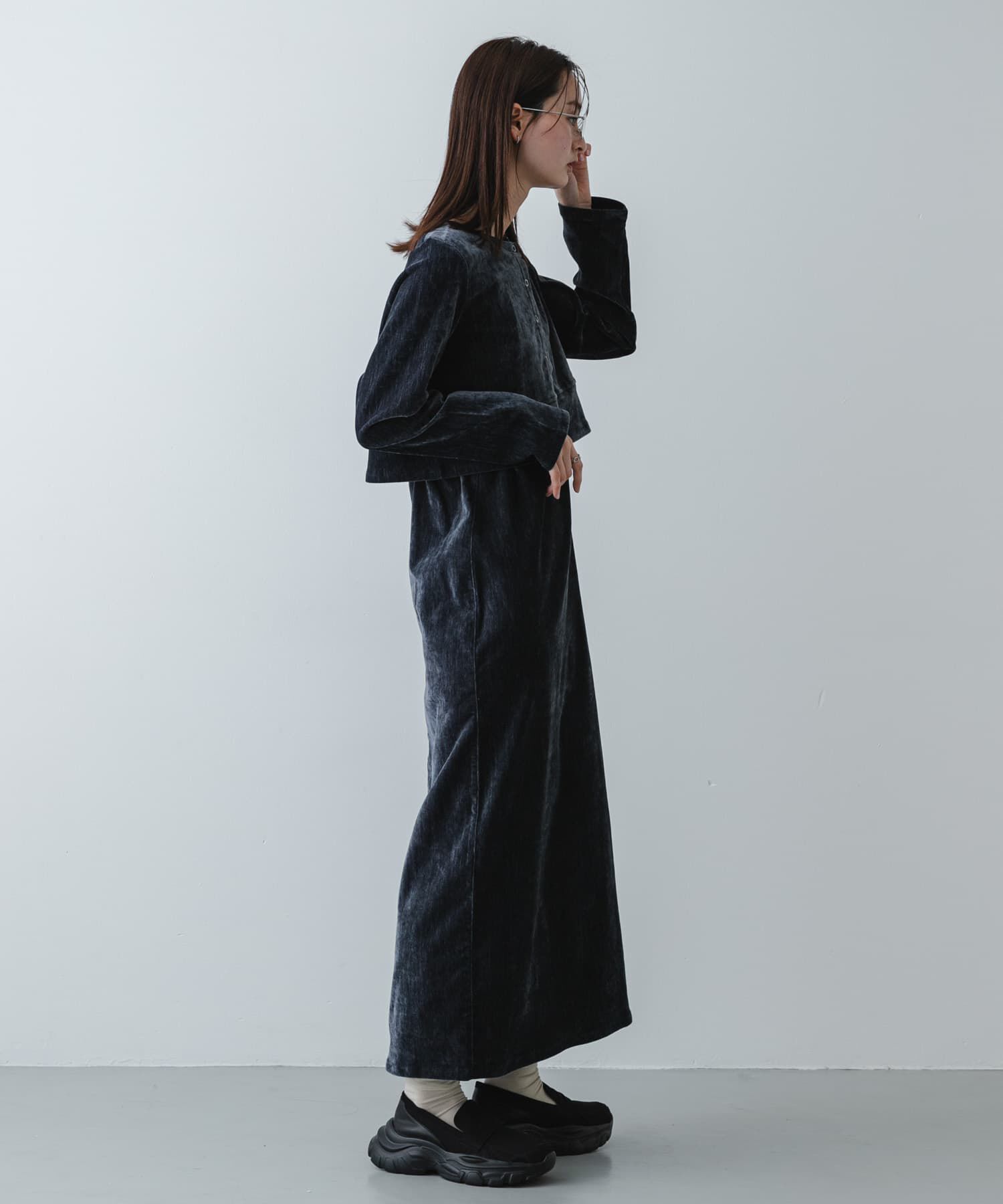 SENSE OF PLACE by URBAN RESEARCH「2Pベロアアンサンブルワンピース」|ワンピース|