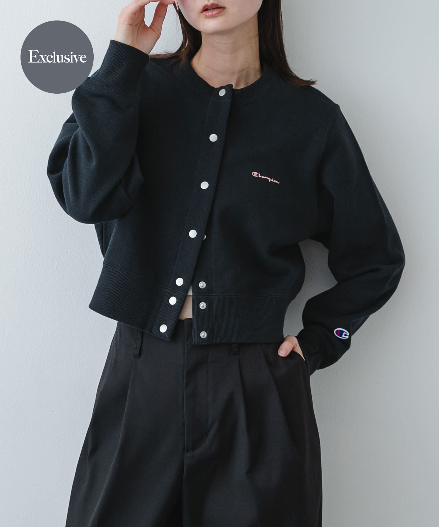 SENSE OF PLACE by URBAN RESEARCH「『別注』CHAMPION&times;SENSE OF PLACE　スウェットカーディガン」|カーディガン|ネイビー