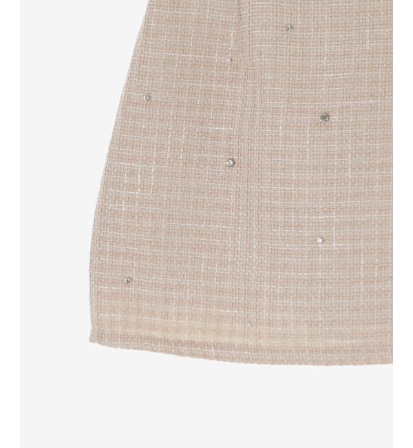  「ビジュー付き台形ミニスカパン」|台形|