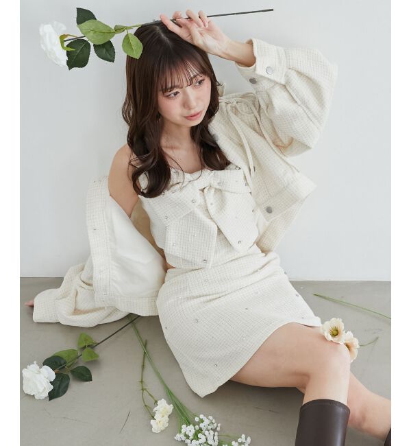  「ビジューリボンGジャン」|その他|アイボリー