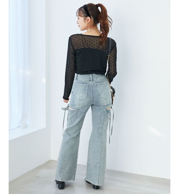  「ドットチュールシアートップス」|Tシャツ・カットソー|