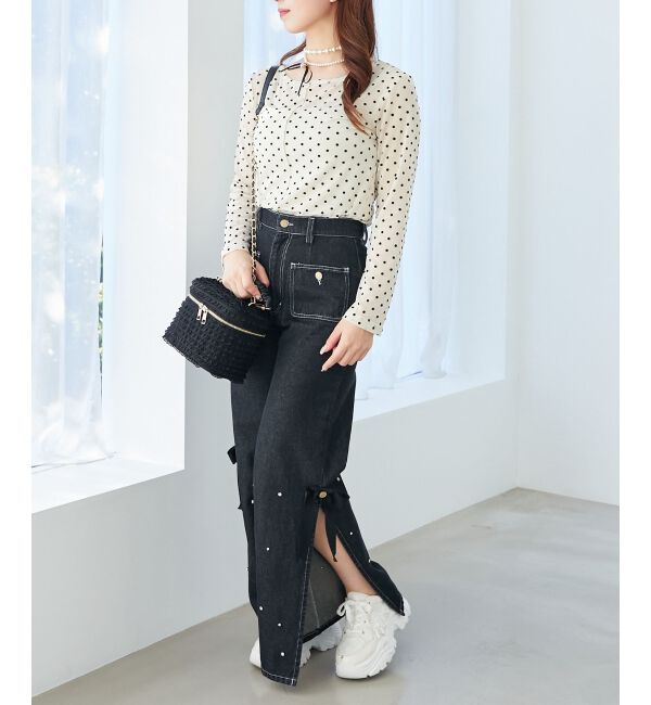  「ドットチュールシアートップス」|Tシャツ・カットソー|