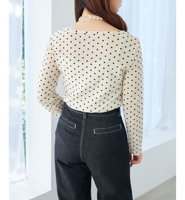  「ドットチュールシアートップス」|Tシャツ・カットソー|