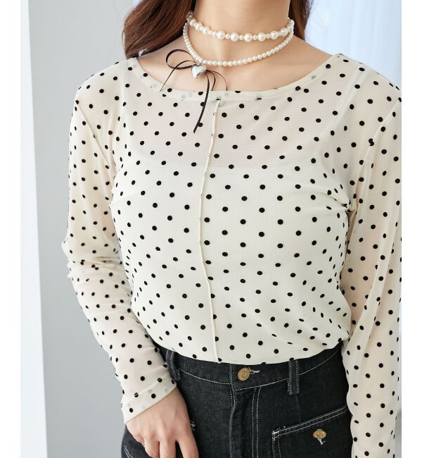  「ドットチュールシアートップス」|Tシャツ・カットソー|