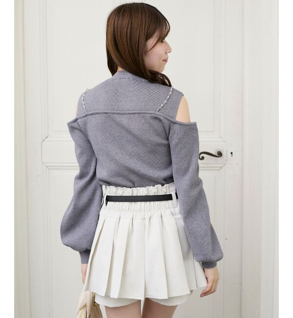  「ビッグリボンチェーン付きニット」|ニット・セーター|