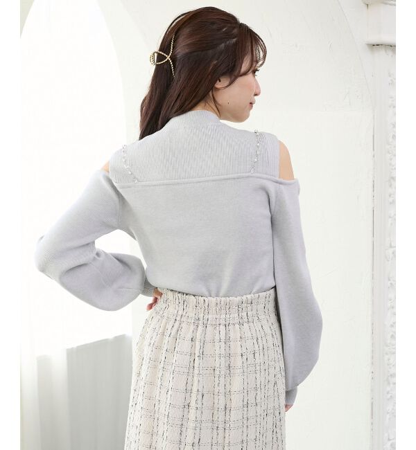  「ビッグリボンチェーン付きニット」|ニット・セーター|