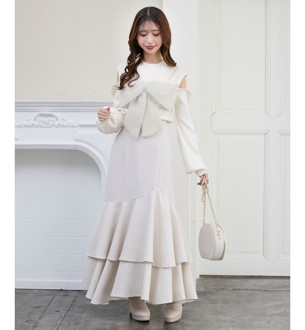  「ビッグリボンチェーン付きニット」|ニット・セーター|