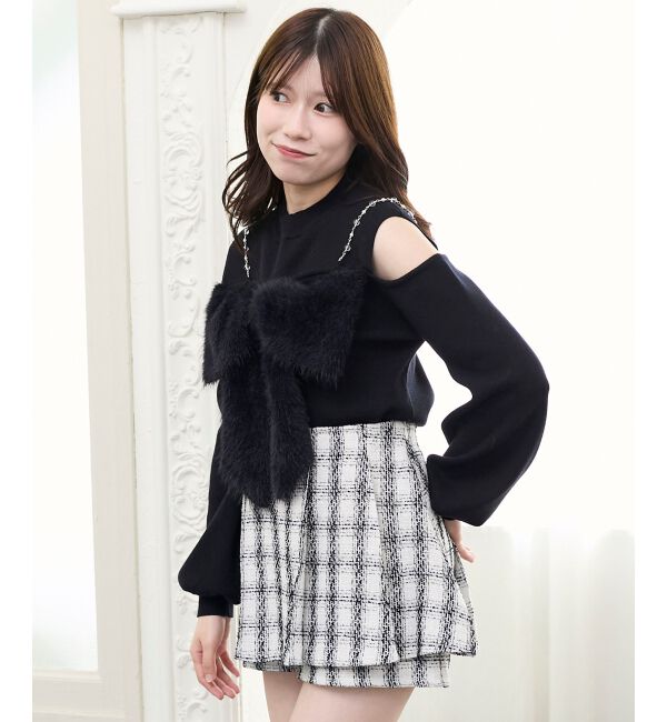  「ビッグリボンチェーン付きニット」|ニット・セーター|