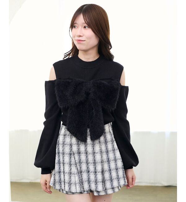  「ビッグリボンチェーン付きニット」|ニット・セーター|