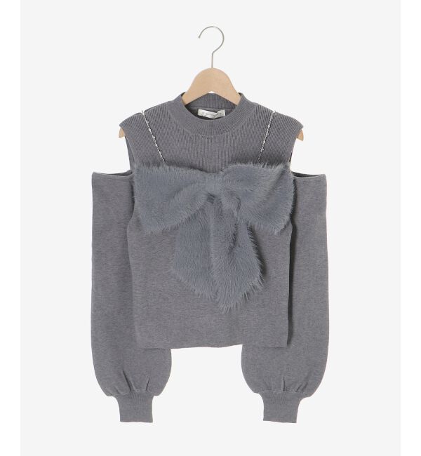  「ビッグリボンチェーン付きニット」|ニット・セーター|