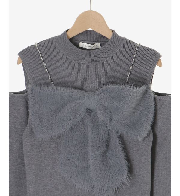  「ビッグリボンチェーン付きニット」|ニット・セーター|