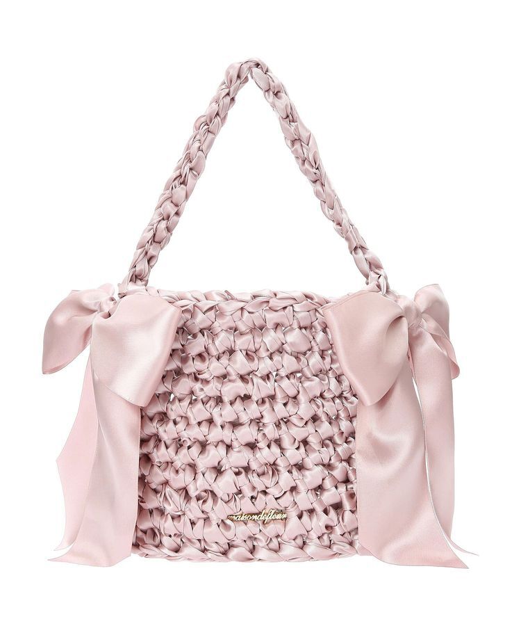 Maison de FLEUR「編み込みサイドリボンバッグ」|その他|ピンクベージュ