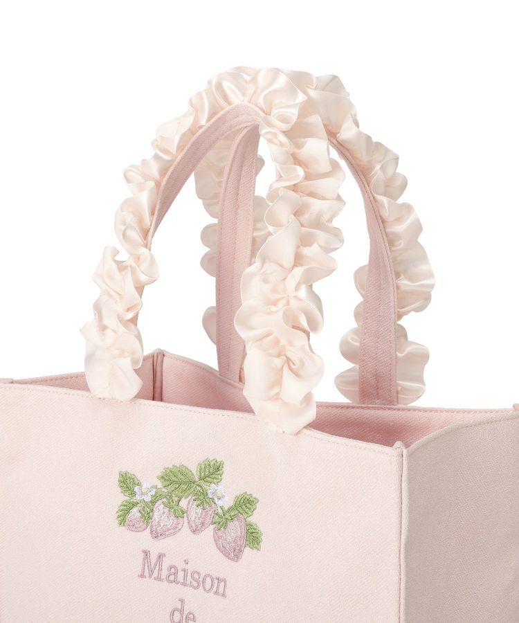 Maison de FLEUR「いちごフリルハンドルスクエアトートバッグ」|トートバッグ|