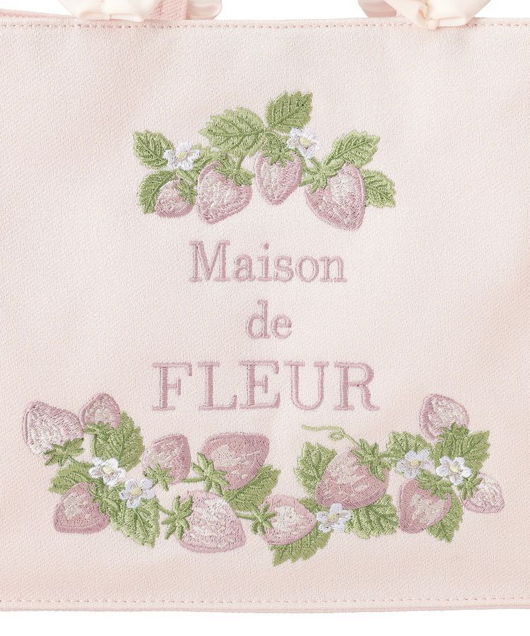 Maison de FLEUR「いちごフリルハンドルスクエアトートバッグ」|トートバッグ|